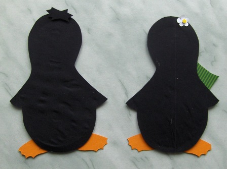3-D аппликация  Пингвины для детей от 9 лет.