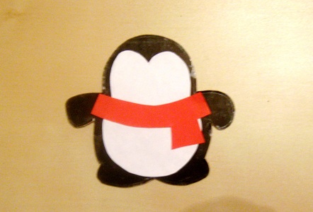 Аппликация из бумаги «Весёлый пингвин» 