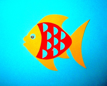 Аппликация «Яркая рыбка» для детей
