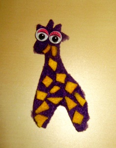Аппликация развивающая для детей из ткани «Необычный жираф»