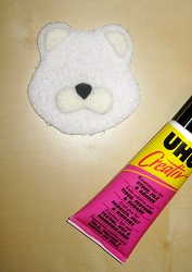 Аппликация из ткани для детей «Белый медвежонок»