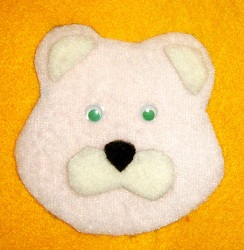 Аппликация из ткани для детей «Белый медвежонок»