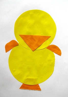 Аппликация из бумажных модулей для детей своими руками «Утенок» *(3-6 лет)